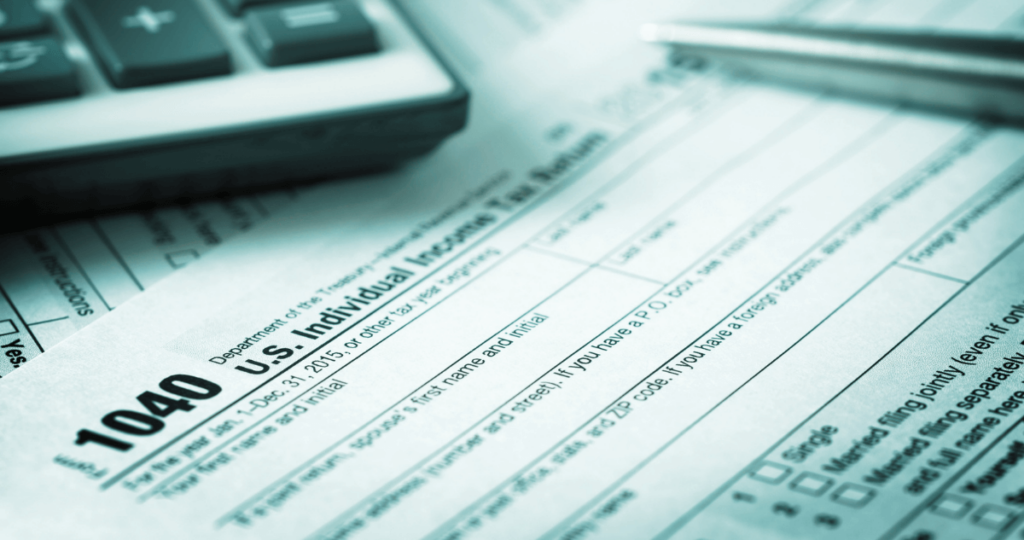 Image of a 1040 tax form.