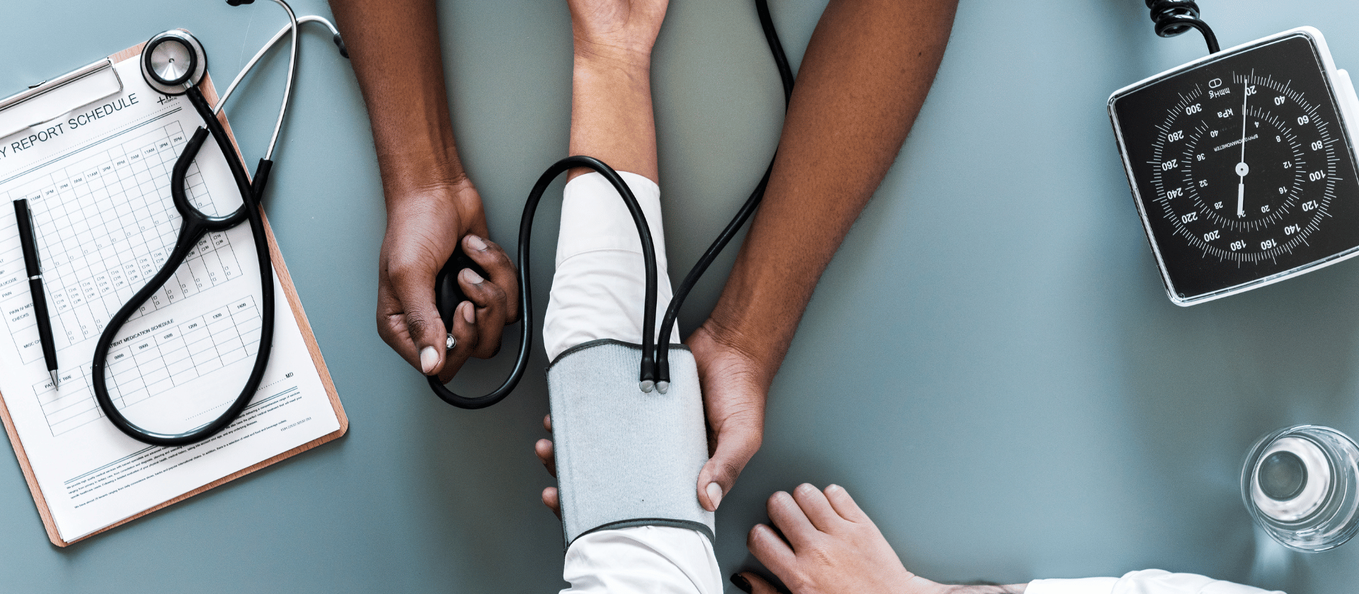 image of patient having blood pressure taken